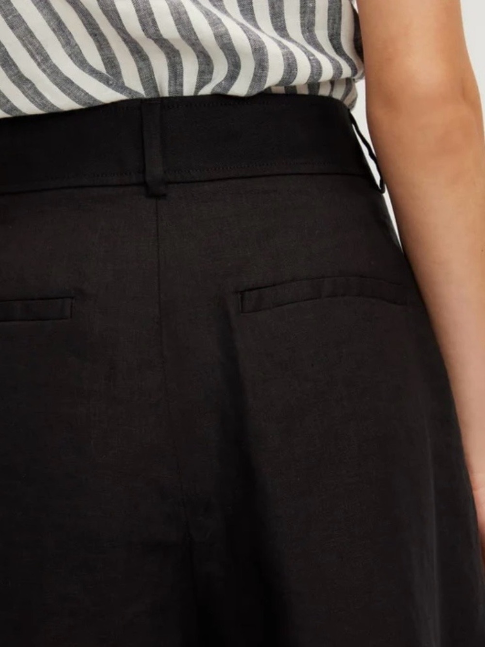 NWOT Everlane The Linen Way-High Short - 100% Linen Black Size 16 - Picture 3 of 11